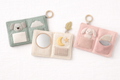 Naya Baby sensory soft book set pack of 3 crinkle mirror farm animals white linen flat lay