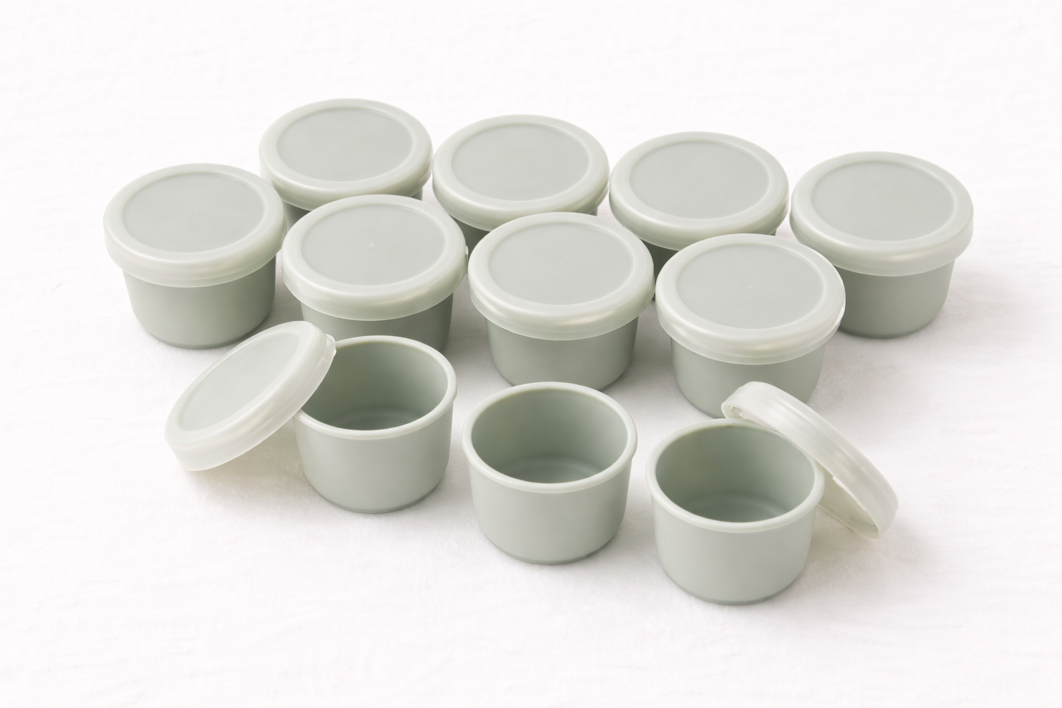 Naya Baby silicone baby food storage pods pack of 10 freezer safe sage oat white background