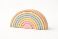 Naya Baby Montessori wooden rainbow stacker developmental toy natural wood white background