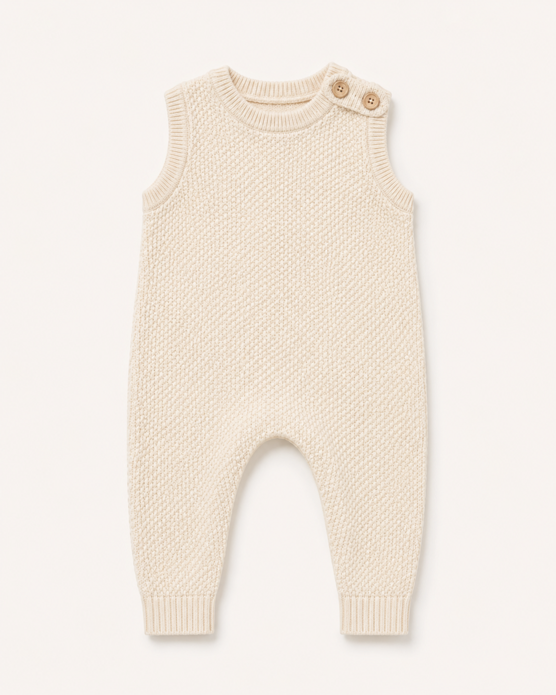 Knitted Baby Romper | Button Shoulder